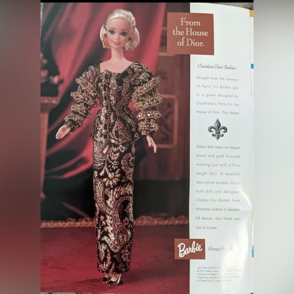 Vintage Christian Dior x Barbie Mattel 1995 Limited Edition New in Box 13168 - Picture 2 of 13